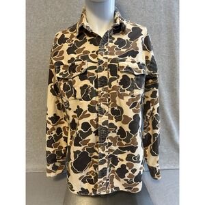 10X Frog Skin Camo Button Up Shirt Hunting Camouflage Heavy Flannel Size M